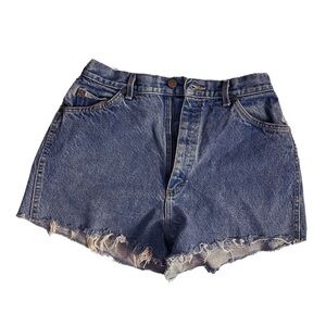 Lee Jeans Vintage Blue Denim Shorts with Frayed Hem || |Size 12